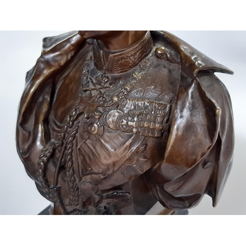 1770 - After Gerhard Janensch (German, 1860 - 1933) Kaiser Wilhelm II, a bronze bust on polished slate and ... 