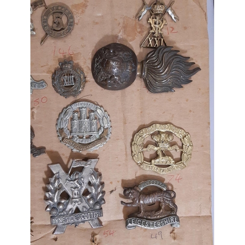 1771 - 20 regimental cap and insignia cap badges, various