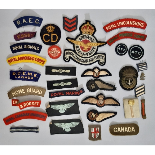 1781 - WWII English/Allies cloth badges RAF, Royal Canadian Airforce, Royal Marines, etc