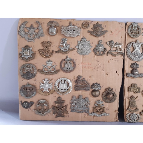 1787 - Over 70 regimental cap badges, English and Scottish regiments