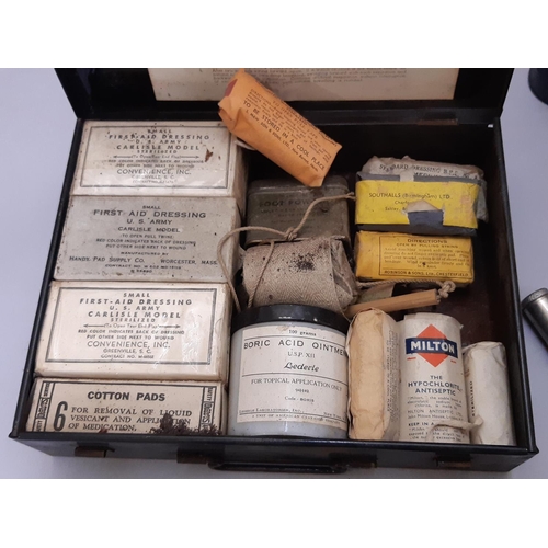 1790 - Miscellaneous WWII military effects, Haggers and Daniels, First Aid Kit, (box and contents) For Armo... 