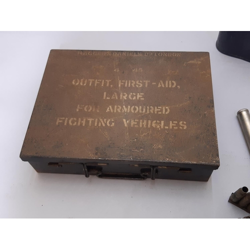 1790 - Miscellaneous WWII military effects, Haggers and Daniels, First Aid Kit, (box and contents) For Armo... 