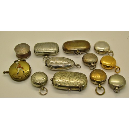 1166 - A collection of twelve silver plated sovereign cases, together with a selection of silver plated cut... 