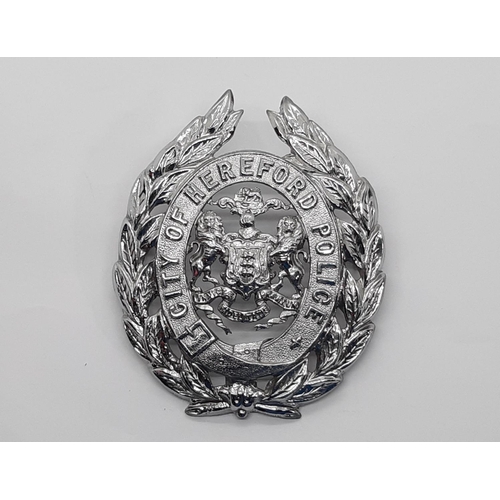 1820 - A City of Hereford Police constabulary helmet badge