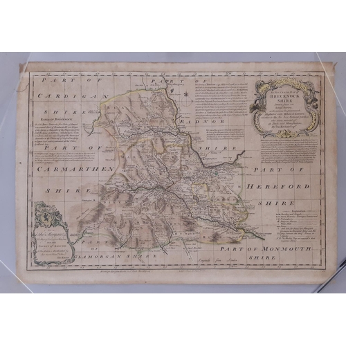 127 - Thomas Kitchin (1719-1784) - 'an Accurate Map of Brecknockshire, drawn from an actual survey', 18th ... 