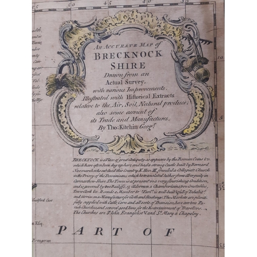 127 - Thomas Kitchin (1719-1784) - 'an Accurate Map of Brecknockshire, drawn from an actual survey', 18th ... 