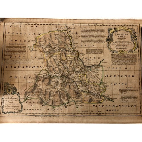 127 - Thomas Kitchin (1719-1784) - 'an Accurate Map of Brecknockshire, drawn from an actual survey', 18th ... 