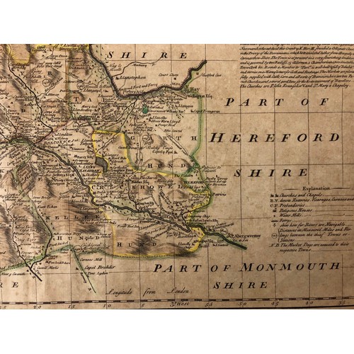 127 - Thomas Kitchin (1719-1784) - 'an Accurate Map of Brecknockshire, drawn from an actual survey', 18th ... 