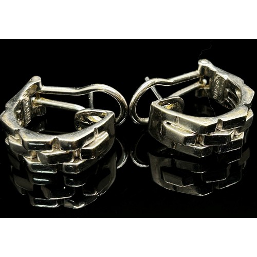 1380 - Chimento. A pair of 18ct white gold earrings, each marked Chimento, 750, *408 VI, 11g, boxed.

With ... 