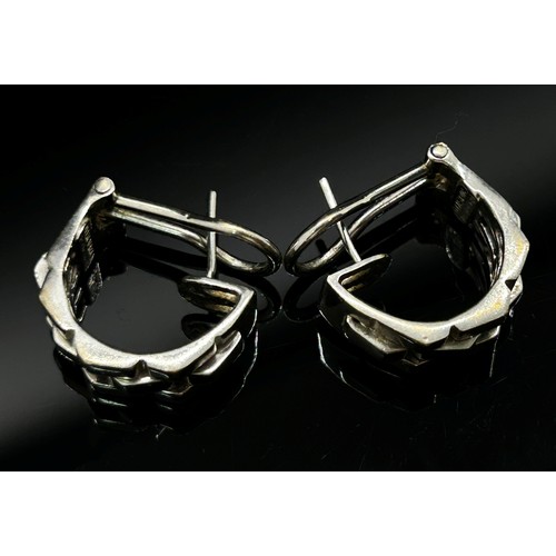 1380 - Chimento. A pair of 18ct white gold earrings, each marked Chimento, 750, *408 VI, 11g, boxed.

With ... 