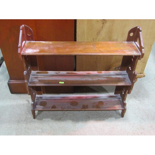 2249 - Late Victorian mahogany two tier square cut occasional table in the manner of E W Godwin, raised on ... 