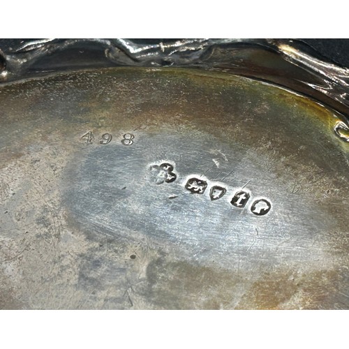 245 - A Victorian silver tray, Edward Barnard & Sons Ltd, London 1874, engraved and scrolled, repairs to t... 