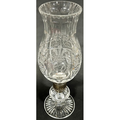 174 - A Royal Wedding Limited Edition Thomas Webb lead cut crystal glass candle lamp, celebrating Prince C... 