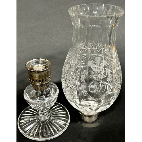 174 - A Royal Wedding Limited Edition Thomas Webb lead cut crystal glass candle lamp, celebrating Prince C... 