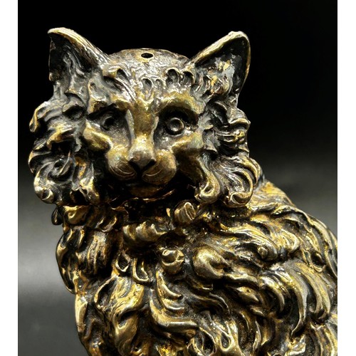 254 - A silver gilt cat pepper pot by Michael Whitehill, London 2000, retailed by Grey-Harris & Co, Clifto... 