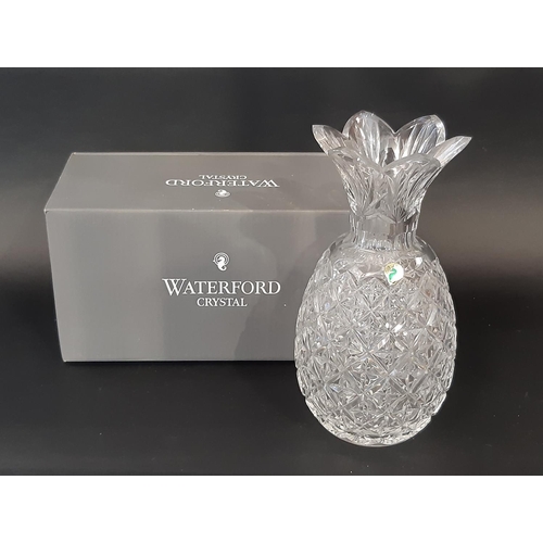 180 - A Waterford Crystal cut glass vase in the form of a pineapple, 30cm high, with its original box.