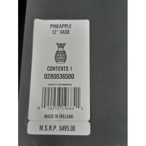 180 - A Waterford Crystal cut glass vase in the form of a pineapple, 30cm high, with its original box.