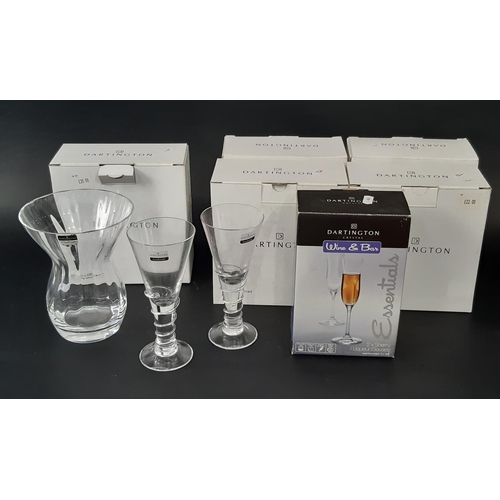 181 - Ten Dartington Crystal Glass Spark wine glasses with entwined stems (all in their original boxes), a... 