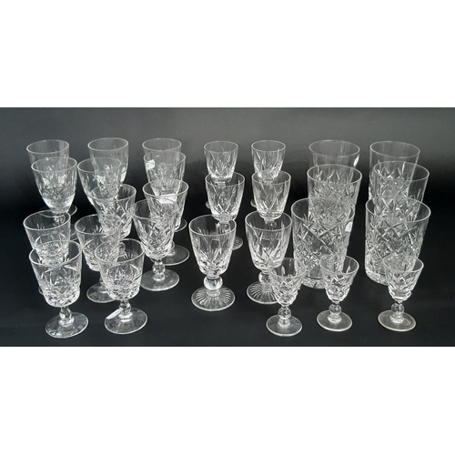 172 - A selection of Stuart of Edinburgh  cut glass wine glasses, tumblers, sherry and liqueur glasses