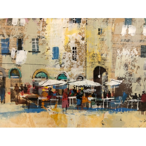 660 - Mike Bernard R.I. (b.1957) - 'Piazza del Mercato, Lucca', mixed media, signed lower right, title, me... 