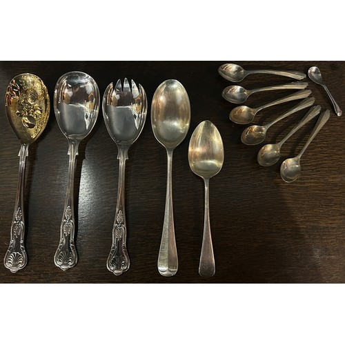 205 - A canteen of Mappin & Webb cutlery, complete for eight settings, seven silver apostle spoons and a s... 