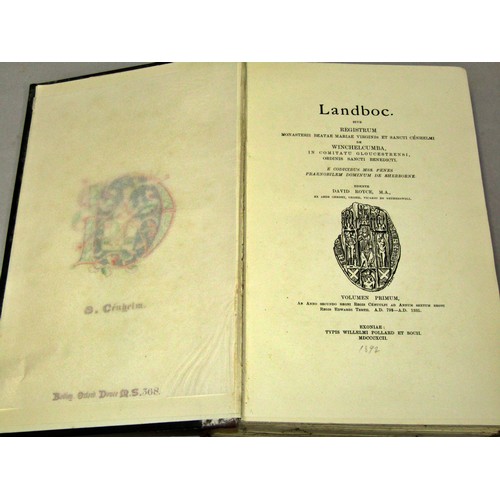 838 - Antiquarian interest archaeological report for 1848 for Worcester, Anglo Saxon History 1885 (2 vols)... 