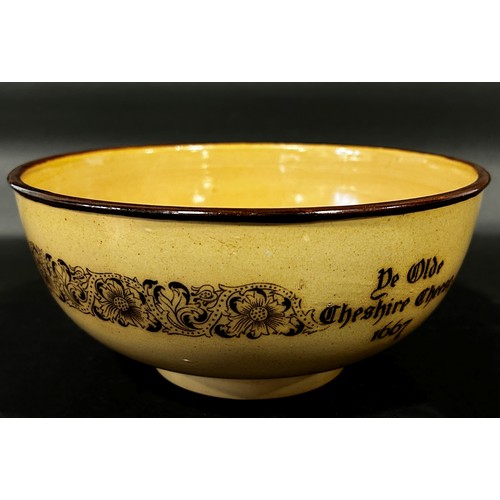 42 - Doulton stoneware cheese bowl,  Ye Olde Cheshire Cheese, 1667'