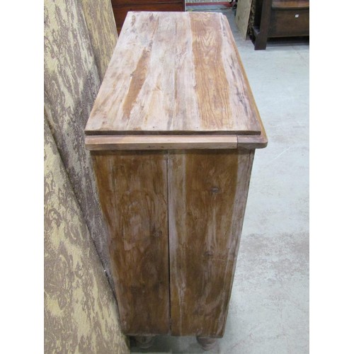 1136 - A Victorian stripped Pine bedroom chest of two short over three long graduated drawers with shaped a... 