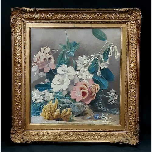 720 - Mary Margetts (1841-1886) - Still life with flower bunch, watercolour on paper, signed lower right, ... 