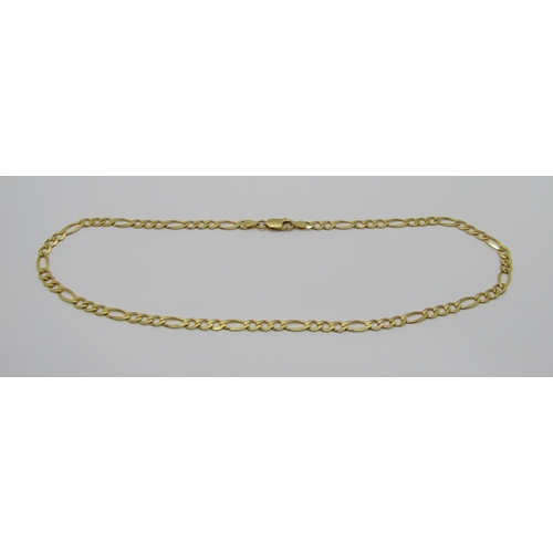 383 - 9ct figaro chain necklace, 46cm L approx, 10.6g