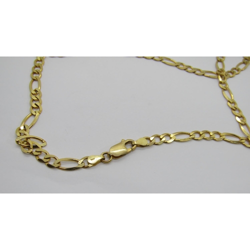 383 - 9ct figaro chain necklace, 46cm L approx, 10.6g