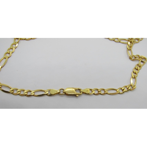 383 - 9ct figaro chain necklace, 46cm L approx, 10.6g