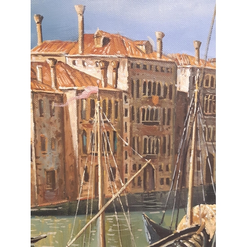 708 - 20th Century School - View of Venice, oil on canvas, unsigned, 60 x 50.5 cm (canvas size), in gilt f... 