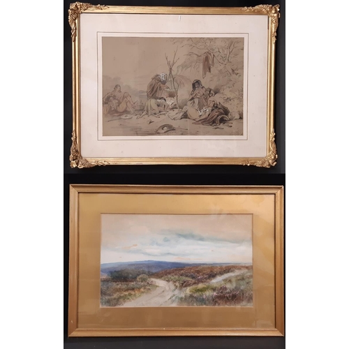 724 - Two framed works by different artists, to include: Hablot Knight Browne 'Phiz' (1815-1882) - Gypsies... 