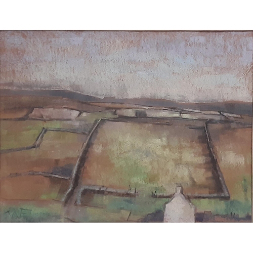 728 - Waveney Fredrick (1921-2000) - 'The Big Field, Hebden, Yorkshire', pastel, monogrammed 'WF' (Waveney... 