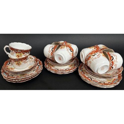 140 - Queens china tea service for 10 with floral detail