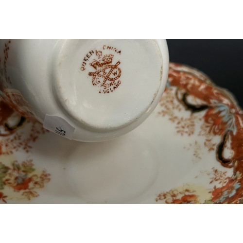 140 - Queens china tea service for 10 with floral detail