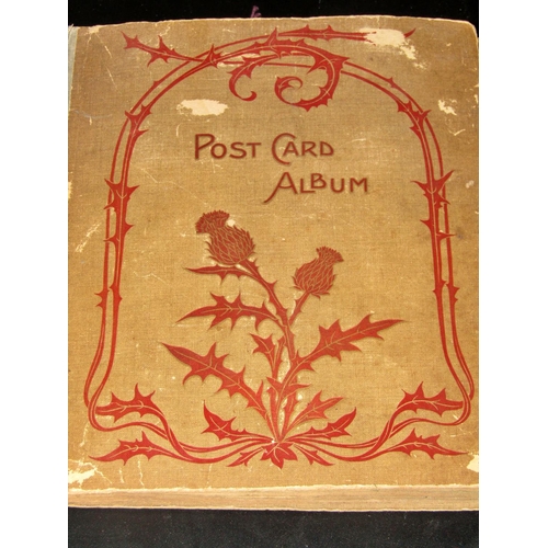 874 - Edwardian postcard album containing topographical views, etc, together with The Improved Postage Sta... 