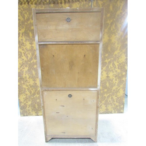 1180 - A vintage Remploy floor standing kitchen cabinet with painted finish enclosed by an arrangement of c... 