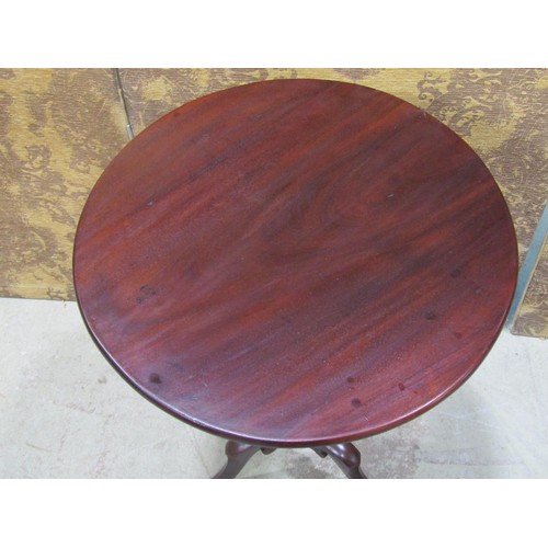 1224 - A Victorian mahogany occasional table, the circular top raised on a spiral twist pillar and scrolled... 