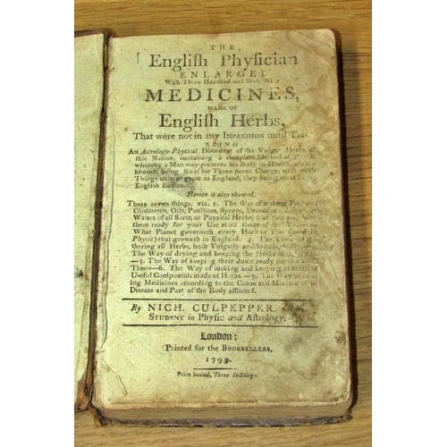 821 - Nicholas Culpepper - The English Physician, Enlarged with 369 Medicines made of English Herbs (1799)... 