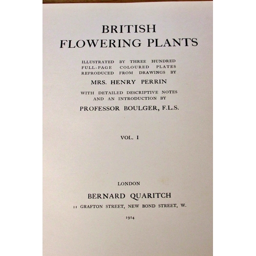 828 - British Flowering Plants - Mrs Henry Perrin - four volumes (1914) with extensive colour plate illust... 