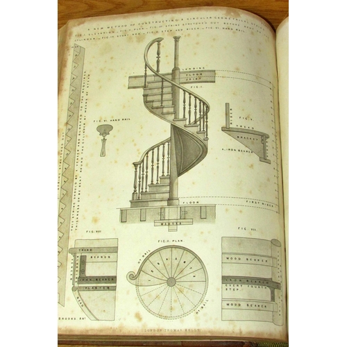 834 - Anitquarian interest - Nicholson's Practical Carpentry (1854) and Cabinet-Makers' Drawing Book (1793... 