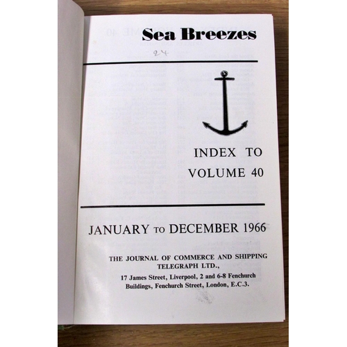 839 - Sea Breezes, The Magazine of Ships and the Sea - volumes 2-69 bound, together with unbound volumes 7... 