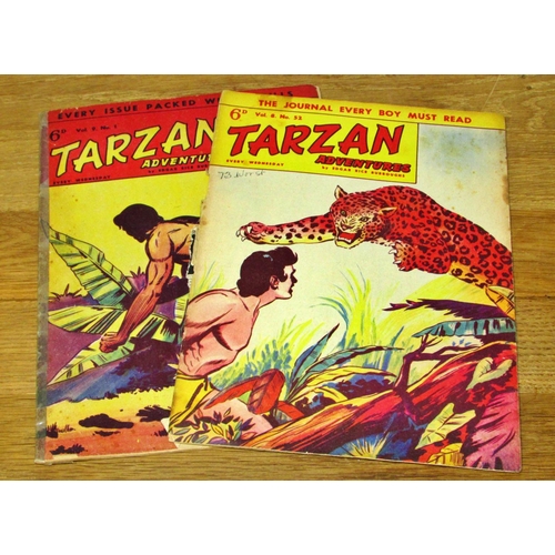 863 - Tarzan adventure comics - approx 300 - from circa 1953 vol 2 number 7 to 1959 vol 9 number 1 - publi... 