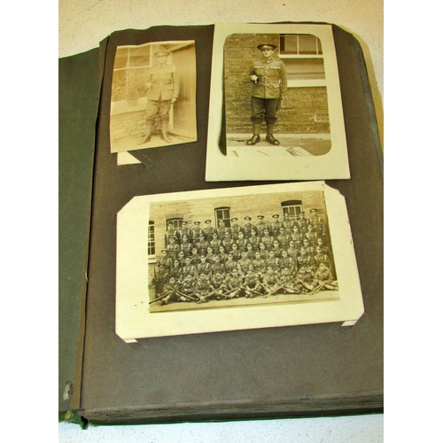 878 - Photo album of early 20th century postcards including battle front scenes and contemporary greetings... 