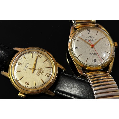 493 - A gentleman’s Roamer ‘Rotopower’ Incabloc wristwatch, 21 jewel movement, together with a Gradus ‘Eli... 