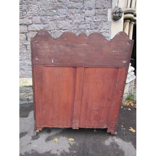 1223 - Unusual Victorian mahogany chest of three drawers, the lower drawer of double depth, set within a sh... 