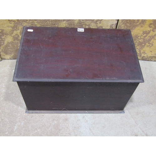 1263 - A 19th century mahogany table top two drawer chest, with swan neck handles, 54cm wide x 32cm deep x ... 