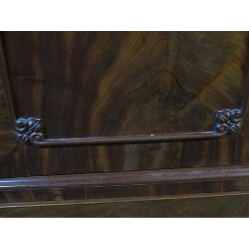 1289 - William IV mahogany linen press, the lower section fitted with three long drawers, the upper section... 